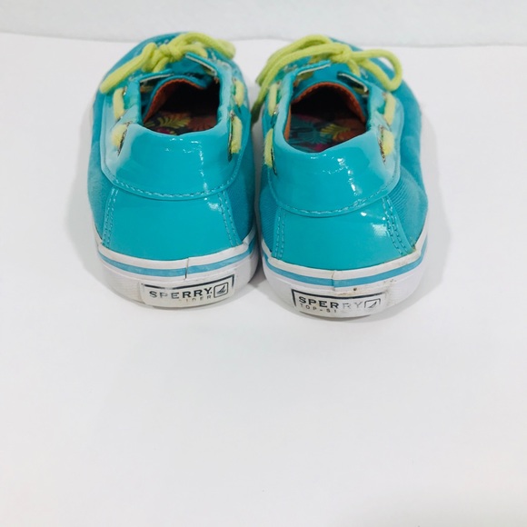 SPERRY Topsiders Shoes Size 1 Teal Biscayne EUC - Picture 4 of 8